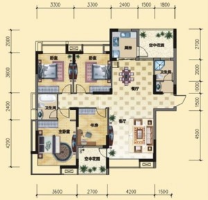 联投龙湾142㎡四居室户型图