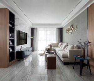 【众意装饰】喜瑞都134平 +现代轻奢风格+ 四居室  客厅效果图