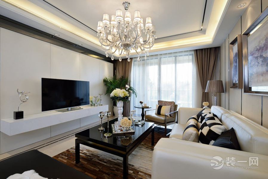 【客厅装饰效果图】法式风格装修极为罕见， 设计中处处透着细腻。