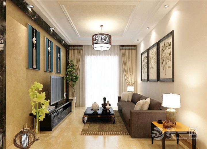 武汉联投金色港湾现代风格三居室143平米