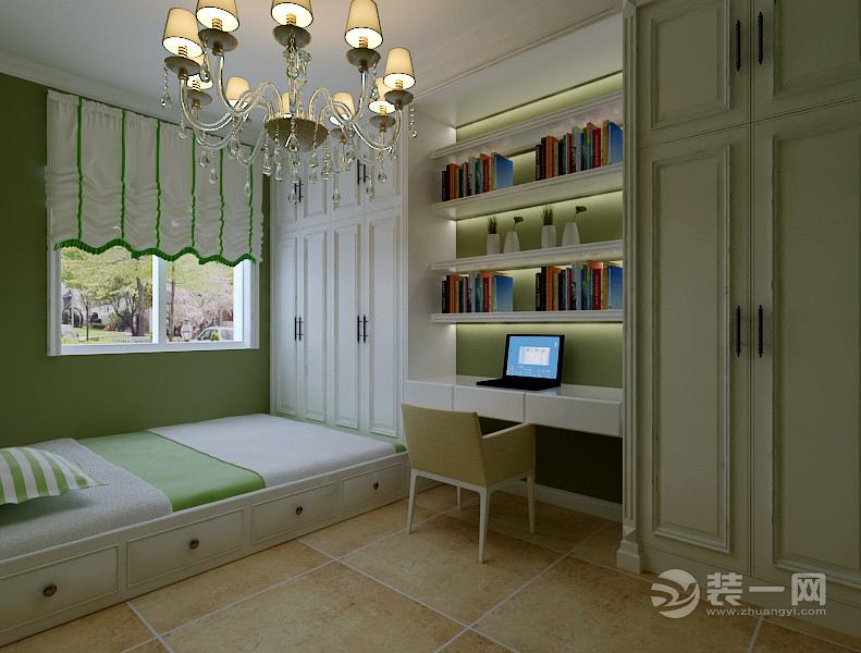 武汉名湖豪庭美式乡村风格131平米四居室