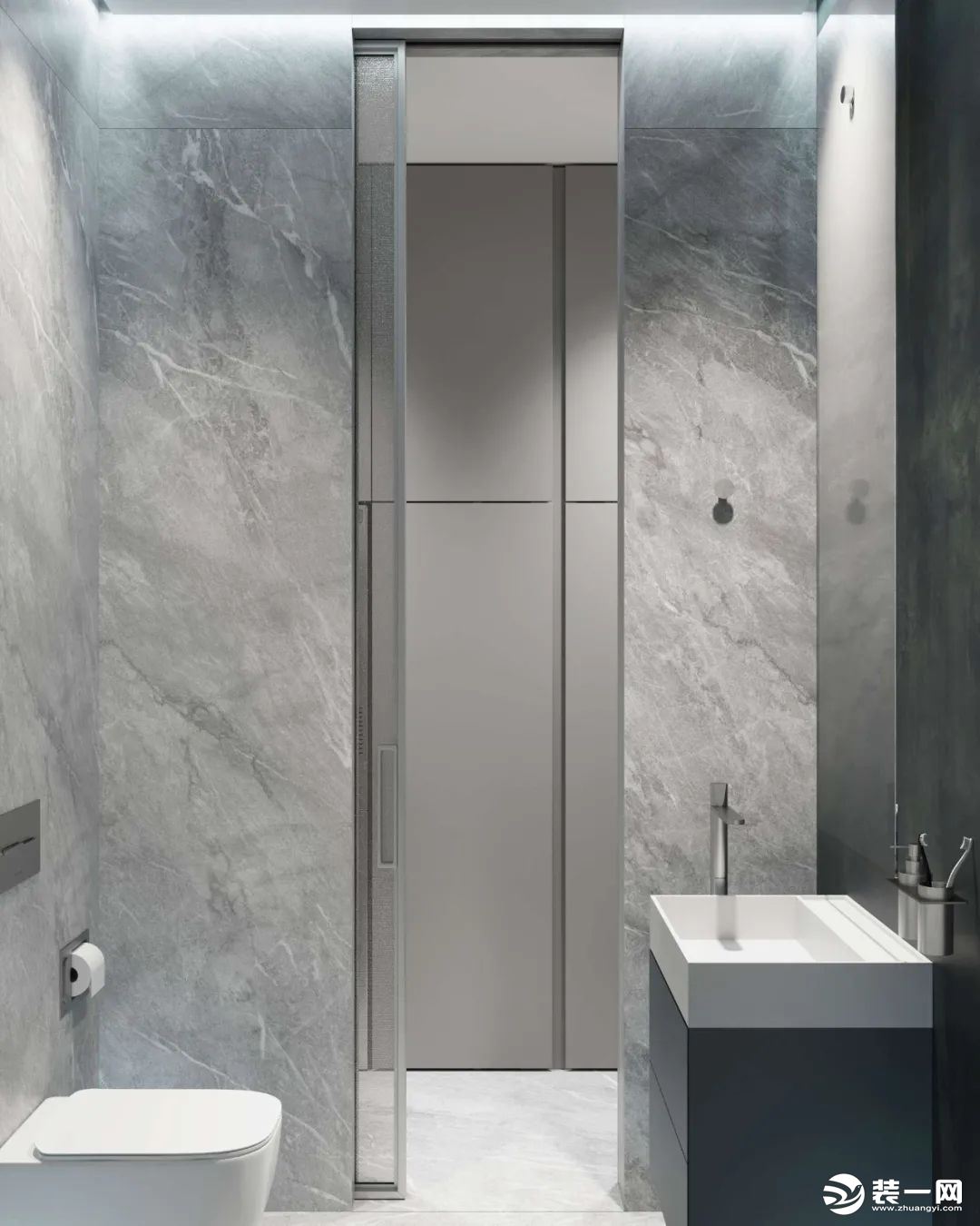 浴室不仅是实用性和功能性空间，也可以是放松生活的地方，简单舒适的设计理念给自己干净和整洁的空间。