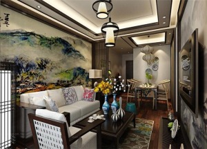 武汉福星华府新中式风格142平米四居室