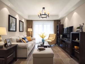 【拜斯達裝飾】中央生活區70平美式風格二居室案例賞析