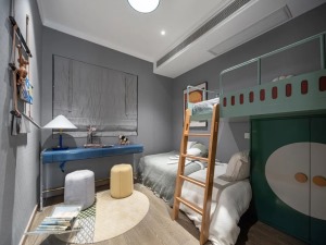 高低床设计将空间最大化利用，满足二胎家庭的生活需求。