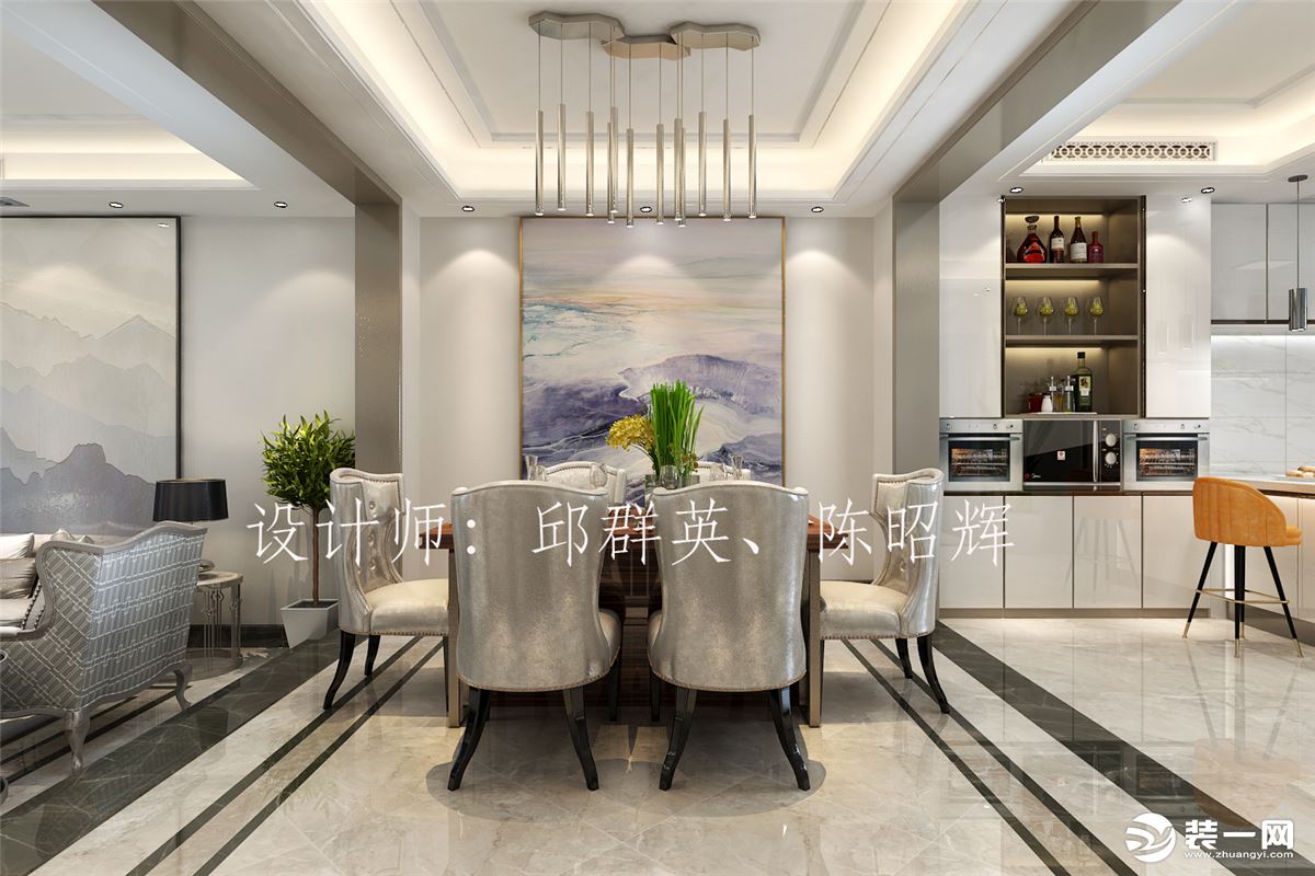 石家庄新天第装饰瑞府300平大户型新中式风格设计图餐厅