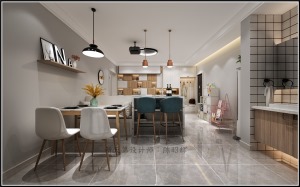 朝阳园客餐厅新天第装饰&朝阳园120平两居室北欧风格装修效果图