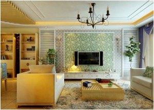 乐置家装饰：金茂珑悦-三室两厅 112平 造价 13万 地中海风格- 客厅