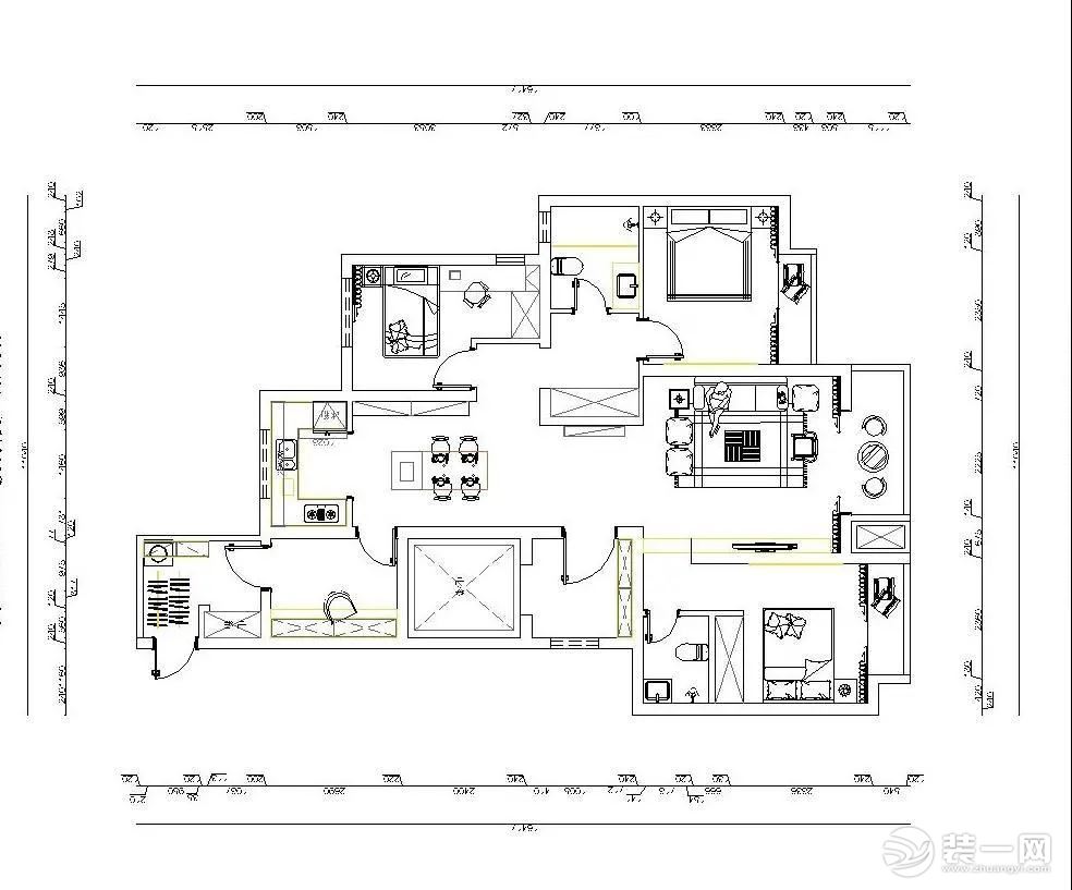 入户门厅定制储物柜，满足屋主进门收纳需求  开放餐厨空间更通透