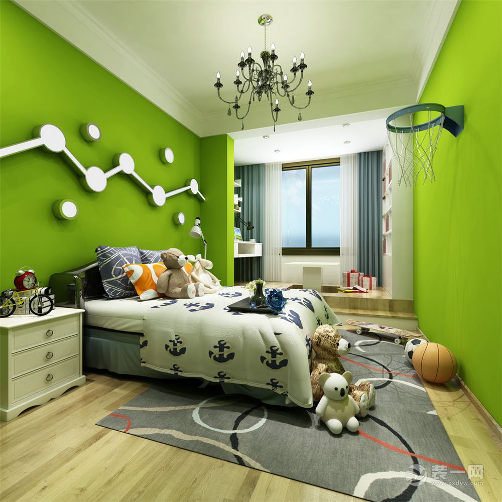 房间淡绿色装修效果图图片