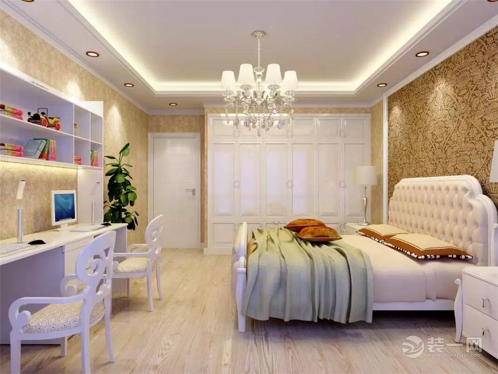 120平三居室欧式风格卧室装修效果图