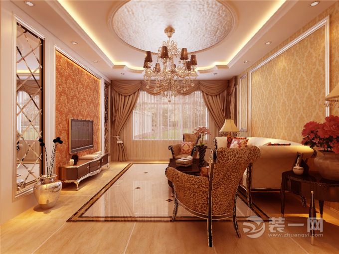 哈尔滨盛和世纪125平米两居室欧式风格客厅