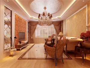 哈尔滨盛和世纪125平米两居室欧式风格客厅