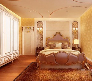 哈尔滨香树湾135平米三居室美式风格卧室
