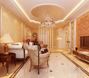 哈尔滨香树湾135平米三居室美式风格客厅