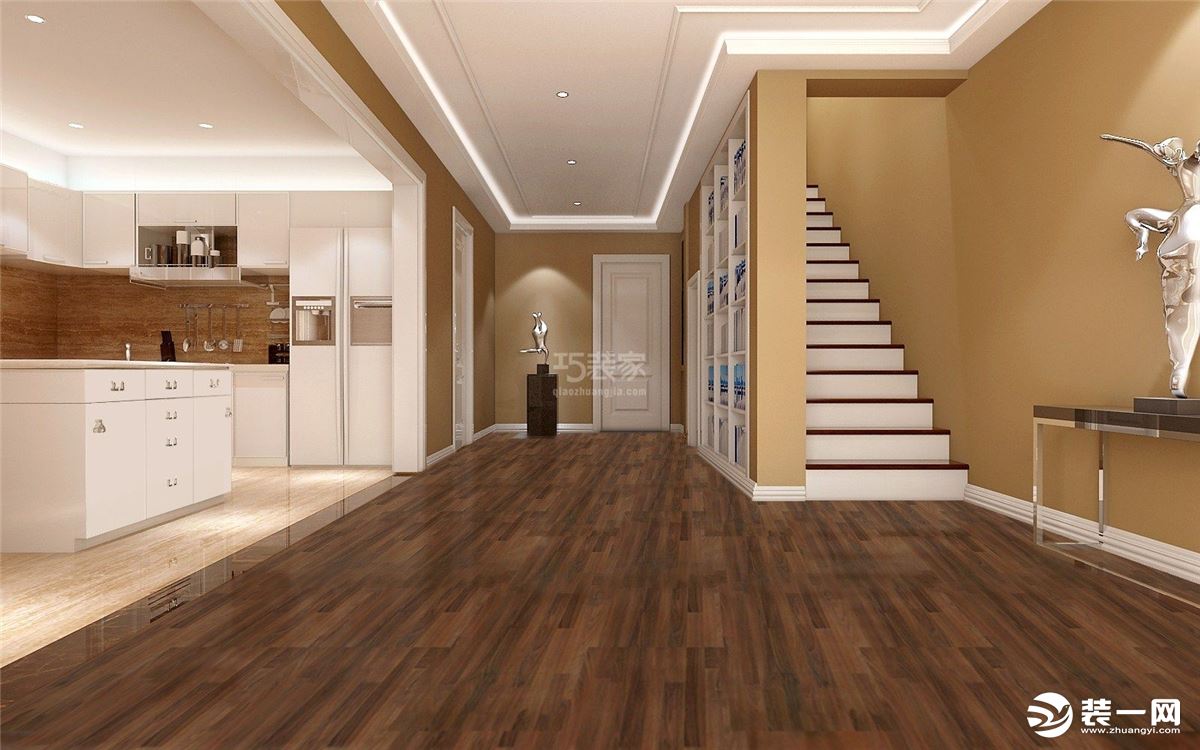 华美橡树岭140㎡现代风格造价6万 客厅正门