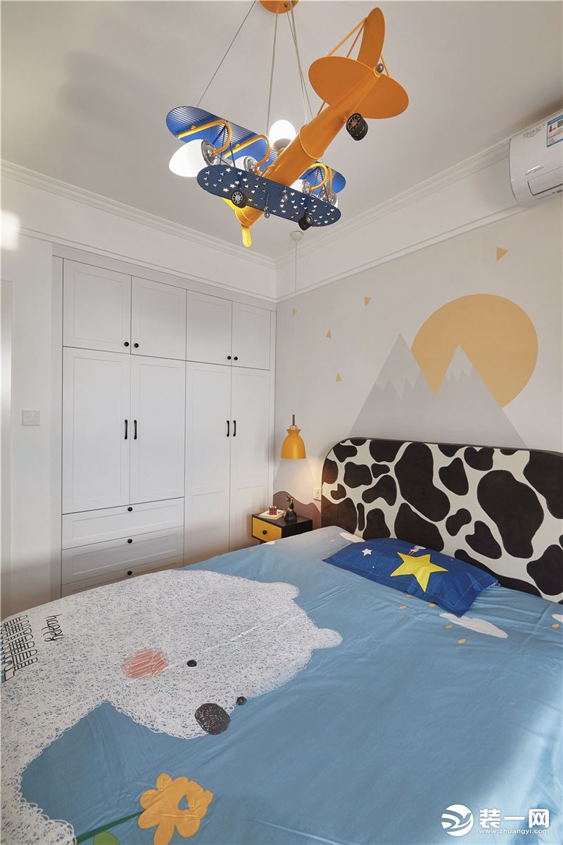 【今朝装饰】西安132平米老房翻新设计现代简约风格设计 儿童房装修设计