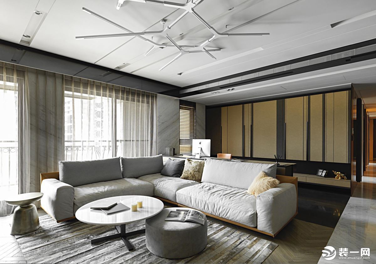 【二手房装修设计】曲江永和坊170平米现代风格装修设计—客厅装修