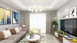 翠成馨园98㎡两室一厅现代简约设计 沙发背景墙