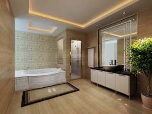 华美橡树岭140㎡现代风格造价6万 洗浴间
