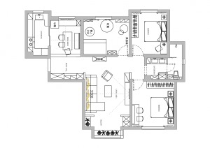西安枫林绿洲130平米老房改造设计  三室两厅老房改造设计