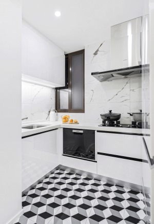 西安融侨城117平米现代简约风格装修设计—厨房装修设计