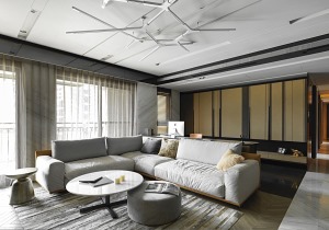 【二手房装修设计】曲江永和坊170平米现代风格装修设计—客厅装修
