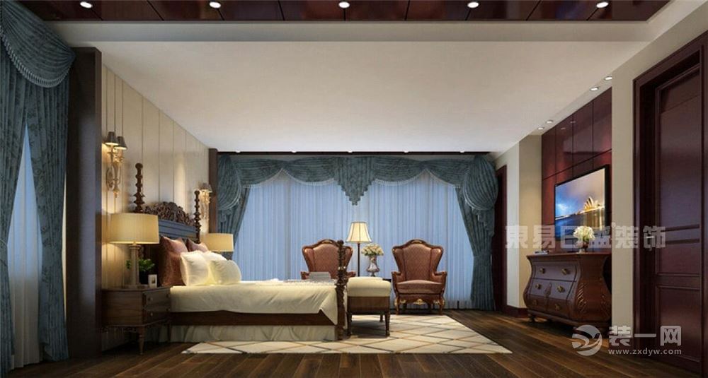 独墅西岸美式风格400㎡卧室装修