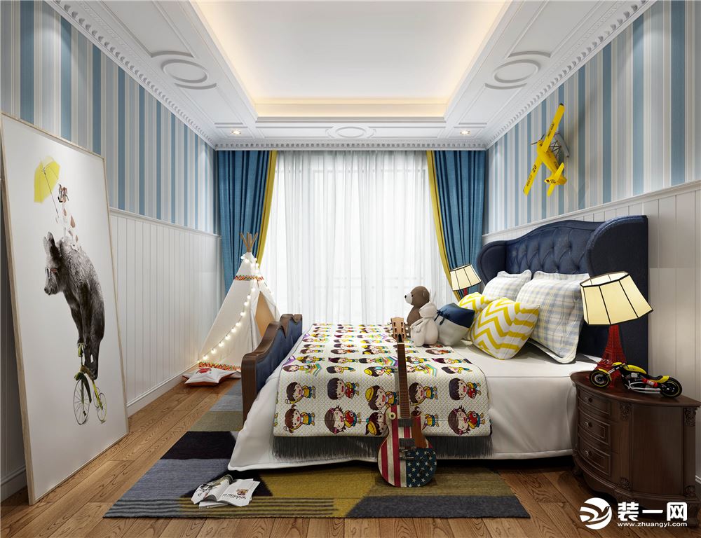 独墅岛现代法式卧室装修效果图