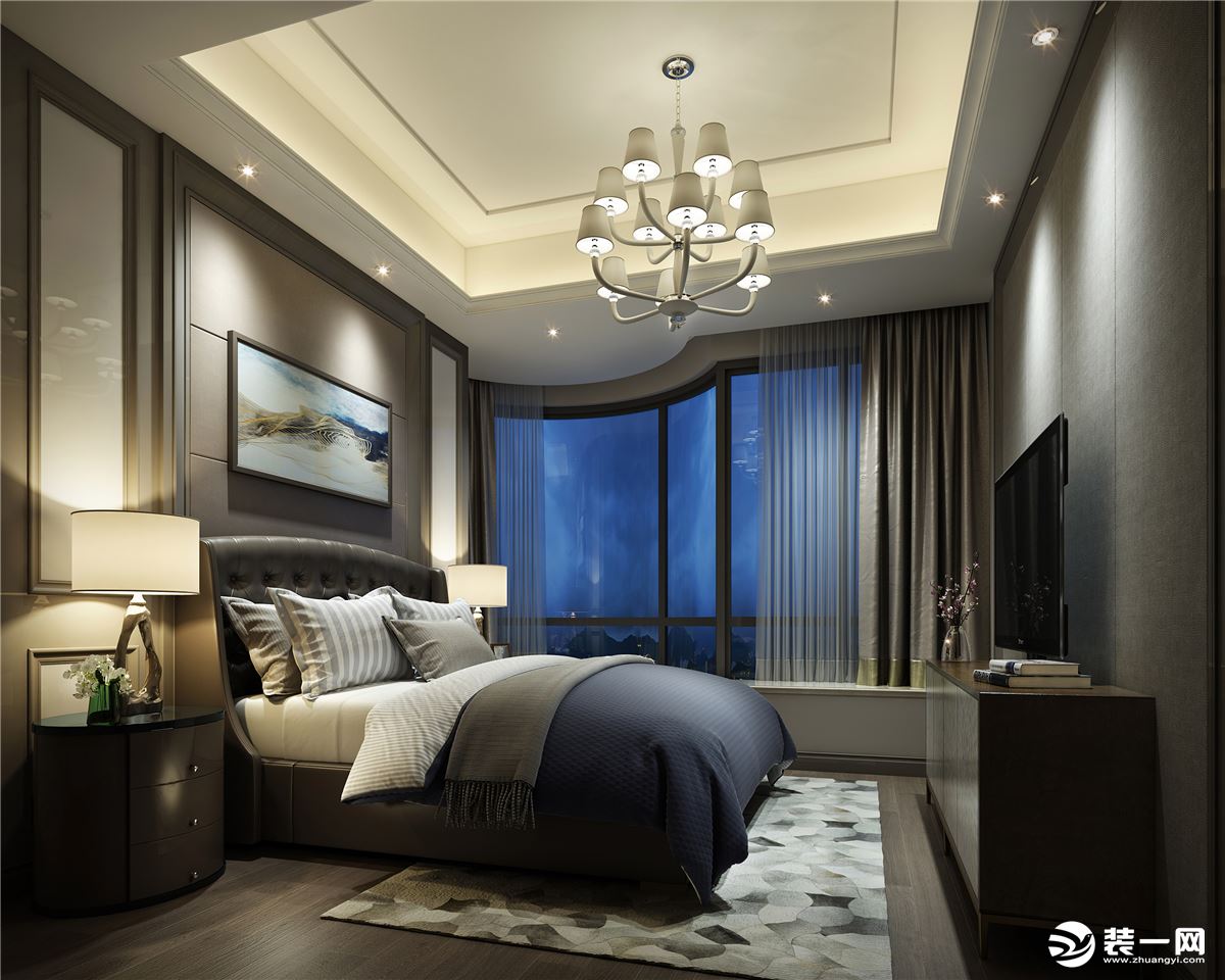 【苏州东易日盛】湖滨一号160平方米混搭风格复式卧室装修效果图