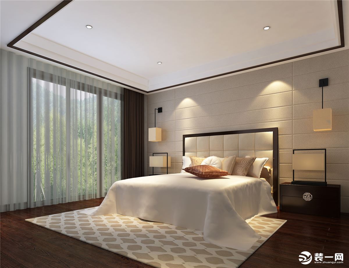 【苏州东易日盛】300平米新中式风格卧室装修效果图