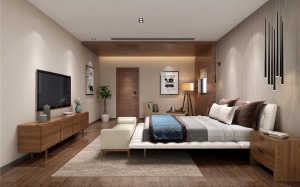 卧室 （与传统风格相比，现代简约用最直白的装饰语言体现空间和家具营造的氛围，进而赋予空间个性和宁静。