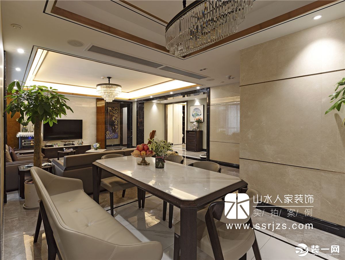 【武汉山水人家装饰】绿地金融国际城+240三室两厅+餐厅 后现代风格家装效果案例