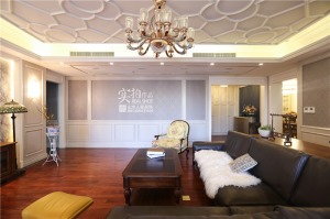 【山水人家装饰】金融国际250平大平层新古典客厅装饰装修效果图