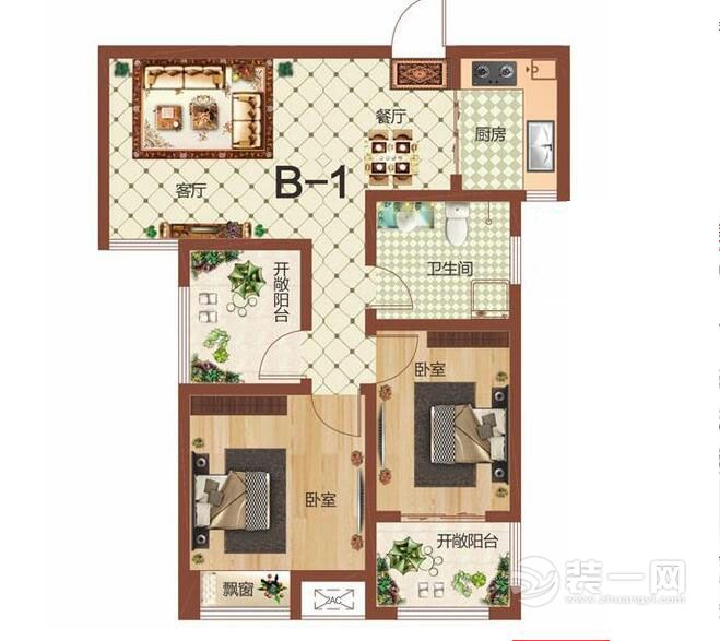 郑州祝福红城张先生87平二居室现代简约风格效果图赏析-户型图