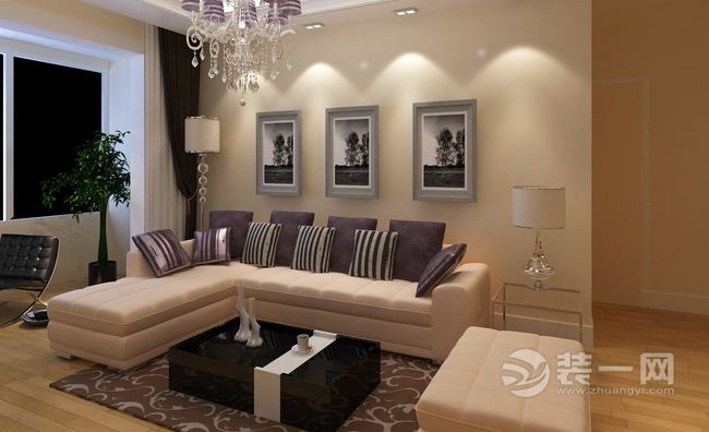 天途宜居黄先生110平三居室欧式风格效果赏析 -沙发及背景