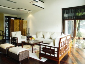 郑州瀚海尔湾二居室89平新中式风格客厅