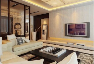 郑州国龙绿城怡园张先生88平二居室现代简约效果图赏析客厅及吊顶