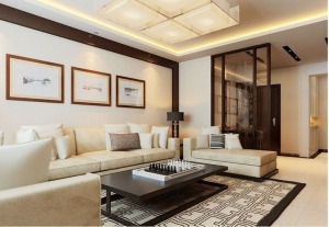 郑州国龙绿城怡园张先生88平二居室现代简约效果图赏析 -客厅吊顶
