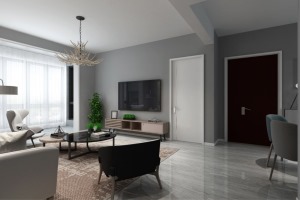 兰州93平米二居室装修案例 北欧风格全包预算13万