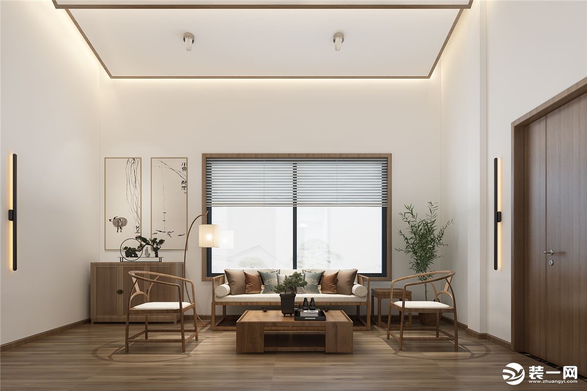 中式风格的家具搭配铺设的房间设计，讲究了中式风格的平淡和稳重。