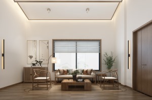中式风格的家具搭配铺设的房间设计，讲究了中式风格的平淡和稳重。