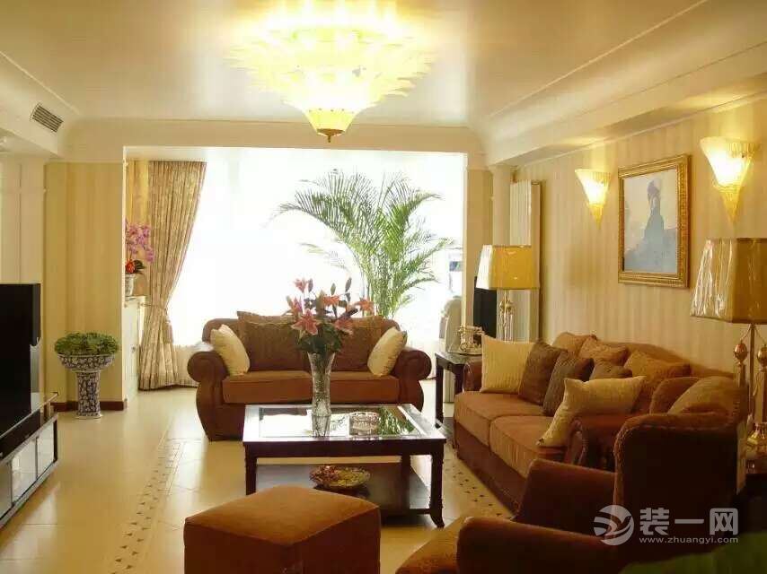 龙湖江屿城-三居室 120平 造价18万 新古典风格客厅