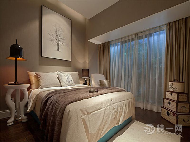奥林匹克花园 三居室 125平 造价15万 现代风格卧室