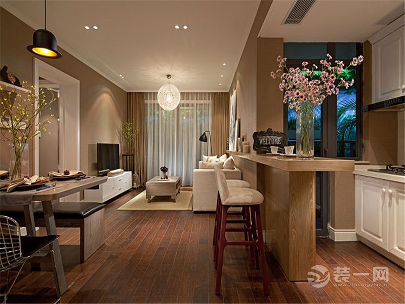 保利香雪-三居室 119平 造价 12万 现代风格客厅