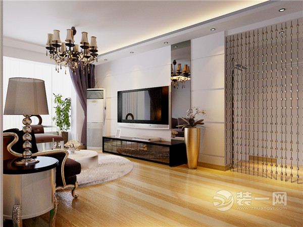 爱特装饰—紫御江山三居室 126平 造价13万 现代风格客厅