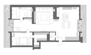 爱特装饰—一居室 35平 造价 4万 现代公寓户型图