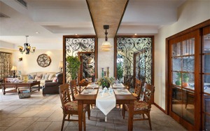 江城时光 三居室 120平 造价17万 美式风格餐厅
