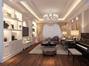 爱特装饰—翔龙江畔 三居室 118平 造价16万 欧式风格