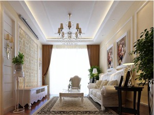 爱特装饰—融创凡尔赛 二居室 69平造价9万 北欧风格客厅